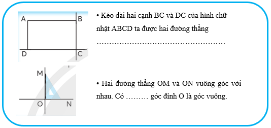 Vở bài tập Toán lớp 4 (Chân trời) Chân trời sáng tạo Bài 31: Hai đường thẳng vuông góc