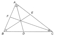 Cho ∆ABC có AD, BE, CF lần lượt là đường phân giác của góc A, góc B, góc C