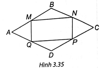 Chứng minh rằng các trung điểm của bốn cạnh trong một hình thoi