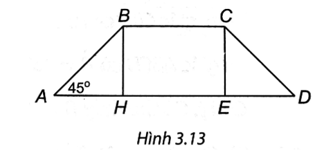 Cho hình thang cân ABCD có đáy nhỏ BC Hạ BH vuông góc AD