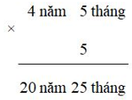 Bài tập Nhân số đo thời gian với một số Toán lớp 5 có lời giải