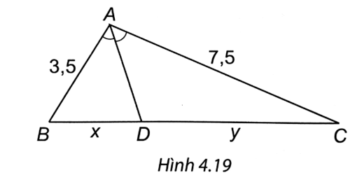 Quan sát Hình 4.19. Tỉ số x/y bằng