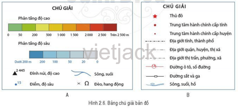 Quan sát hình 2.6A và hình 2.6B, hãy cho biết yếu tố địa hình