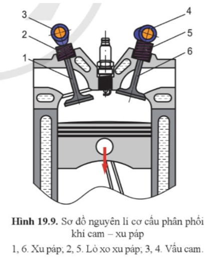 Quan sát hình 19.9 và cho biết động cơ đang làm việc ở kì nào? Vì sao?