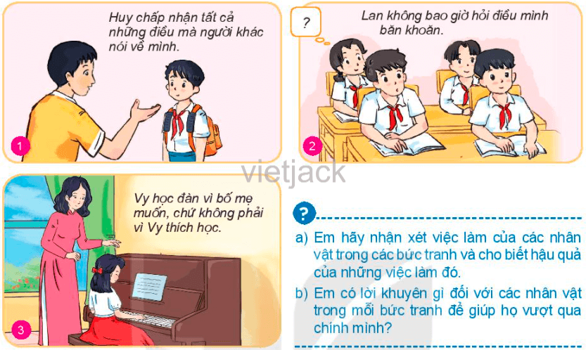 Em hãy nhận xét việc làm cuả các nhân vật trong bức tranh và cho biết hậu quả