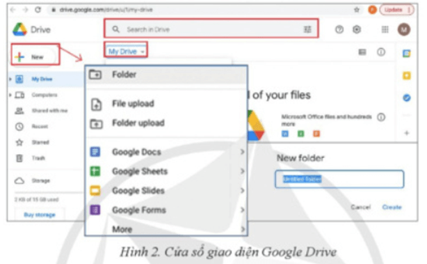 Tải và chia sẻ sữ liệu trên Google Drive. Lớp được chia thành các nhóm