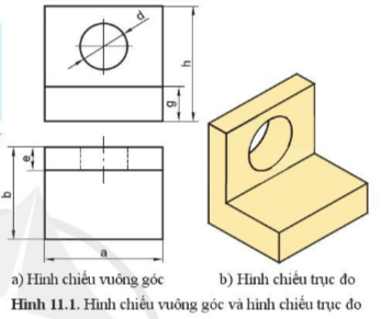 Giải Công nghệ 10 Bài 11: Hình chiếu trục đo - Cánh diều (ảnh 1)