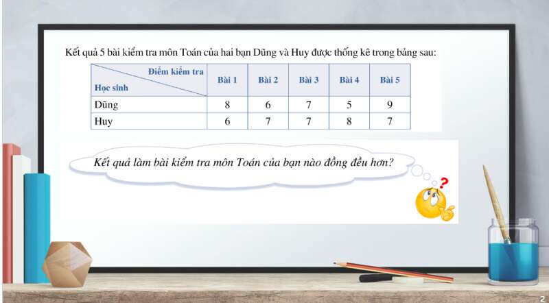 Bài giảng điện tử Các số đặc trưng đo mức độ phân tán cho mẫu số liệu không ghép nhóm | Giáo án PPT Toán 10 Cánh diều (ảnh 2)