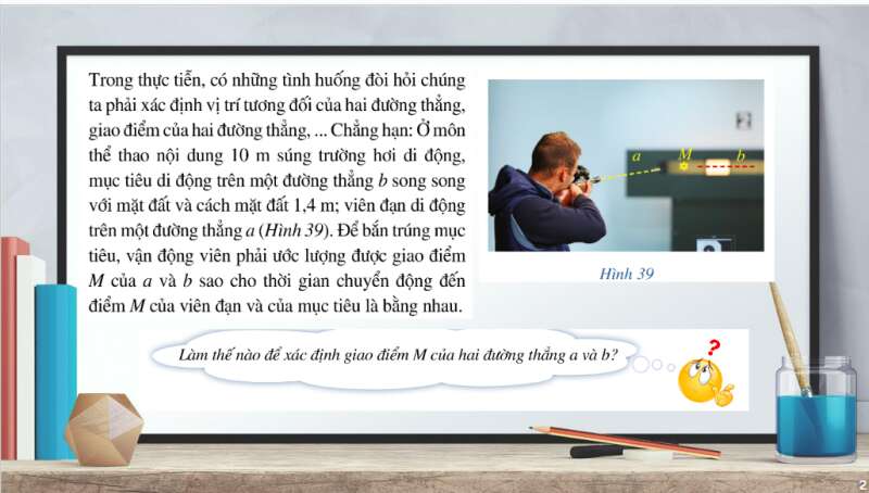 Bài giảng điện tử Vị trí tương đối và góc giữa hai đường thẳng. Khoảng cách từ một điểm đến một đường thẳng | Giáo án PPT Toán 10 Cánh diều (ảnh 3)