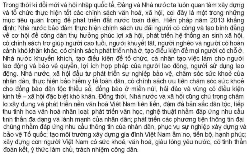 Pháp luật 10 Bài 17: Nội dung cơ bản của Hiến pháp về kinh tế, văn hóa, xã hội, giáo dục, khoa học, công nghệ, môi trường | Kết nối tri thức (ảnh 2)