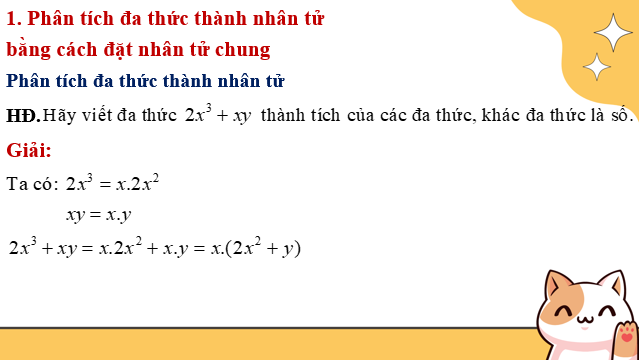 Giáo án điện tử Phân tích đa thức thành nhân tử | Bài giảng PPT Toán 8 Kết nối tri thức (ảnh 1)