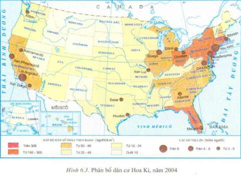 Giải Địa Lí 11 Bài 6 Tiết 1: Tự nhiên và dân cư – Hoa Kì (ảnh 2)