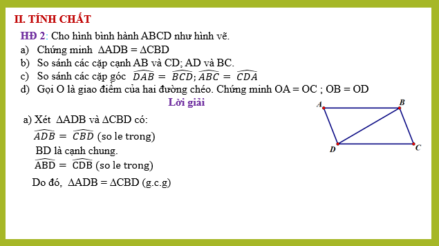 Giáo án điện tử Hình bình hành | Bài giảng PPT Toán 8 Cánh diều (ảnh 1)