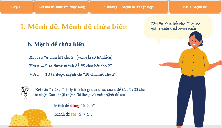 Giáo án điện tử Mệnh đề | Bài giảng PPT Toán 10 Kết nối tri thức (ảnh 1)