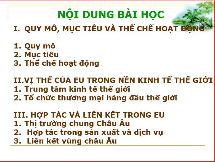Giáo án điện tử Địa lí 11 Bài 10 (Chân trời sáng tạo): Liên minh châu âu| Bài giảng PPT Địa lí 11 (ảnh 1)