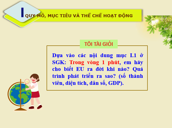 Giáo án điện tử Địa lí 11 Bài 10 (Chân trời sáng tạo): Liên minh châu âu| Bài giảng PPT Địa lí 11 (ảnh 1)