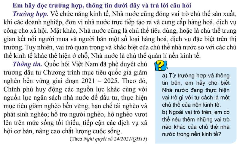 Kinh tế 10 Bài 2: Các chủ thể của nền kinh tế | Cánh diều (ảnh 4)