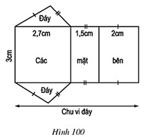 Quan sát hình khai triển của một lăng trụ đứng tam giác (ảnh 1)