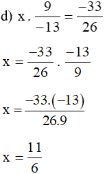 Tìm x, biết x : 2/-11 = 33/-4