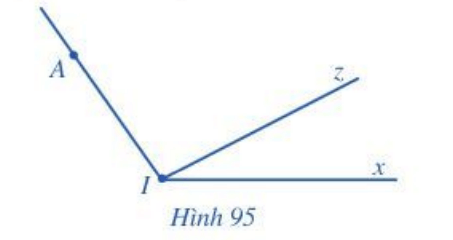 Quan sát Hình 95. a) Đọc tên các tia có trong hình