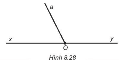 Xem Hình 8.28. Hãy nêu nhận xét về quan hệ giữa các cạnh của hai góc aOx và aOy