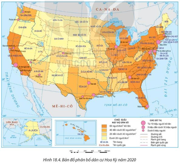 Lý thuyết Địa Lí 11 Kết nối tri thức Bài 18: Vị trí địa lý, điều kiện tự nhiên, và dân cư Hoa Kỳ