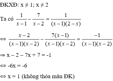 Trắc nghiệm Phương trình chứa ẩn ở mẫu có đáp án