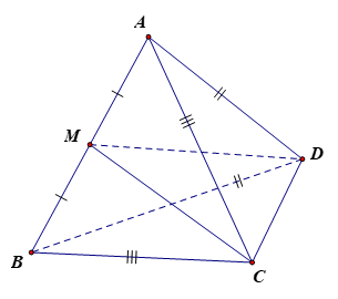 Cho tứ diện ABCD có AC = BC, AD = BD