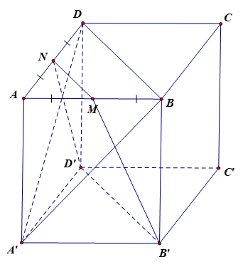 Cho hình lập phương ABCD.A'B'C'D' có cạnh bằng a. Gọi M, N lần lượt là trung điểm